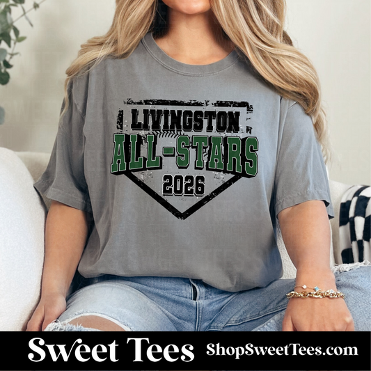 Livingston All-Stars 2026 Grunge Plate tee - Gray