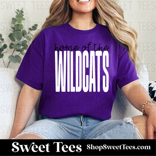 Home of the Wildcats 092 tee - Purple