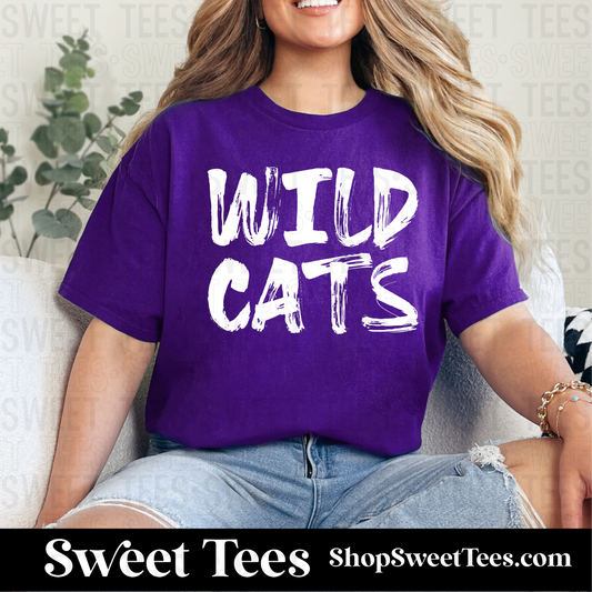 Wildcats Brush Mascot 121 tee - Purple