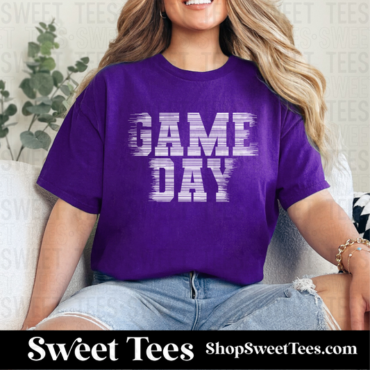 Game Day Scratched 081 tee - Purple