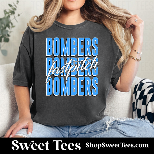 Bombers Stacked Script 130 tee