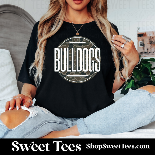 Bulldogs Old School Camo Circle 080 tee