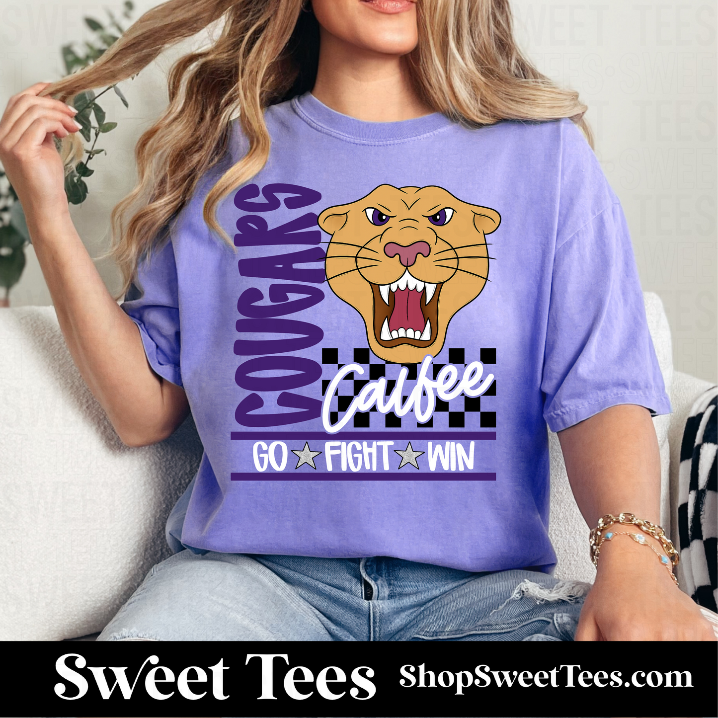 Calfee Checker Spirit Mascot 108 tee