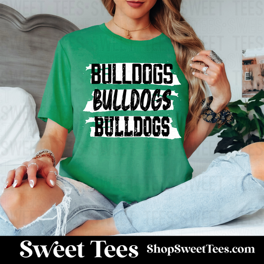 Central Bulldogs Grunge Mascot 105 tee