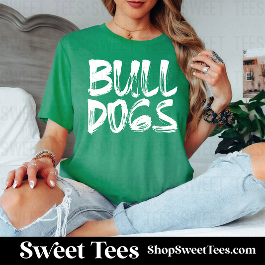 Bulldogs Brush Mascot 121 tee - Kelly Green