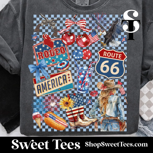 Checker American Collage tee