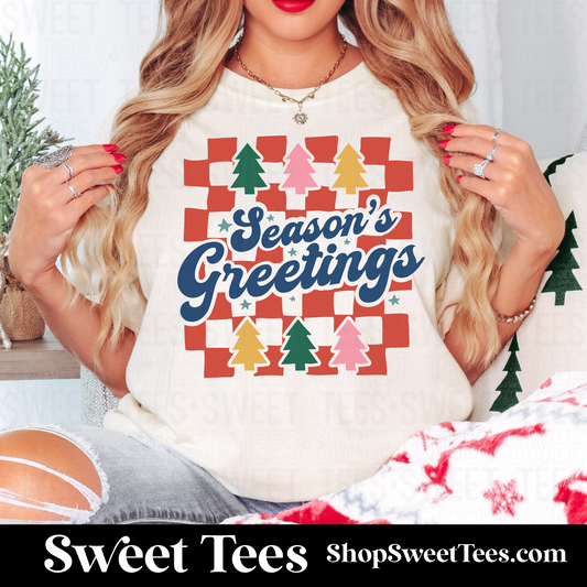 Season's Greetings Checker tee