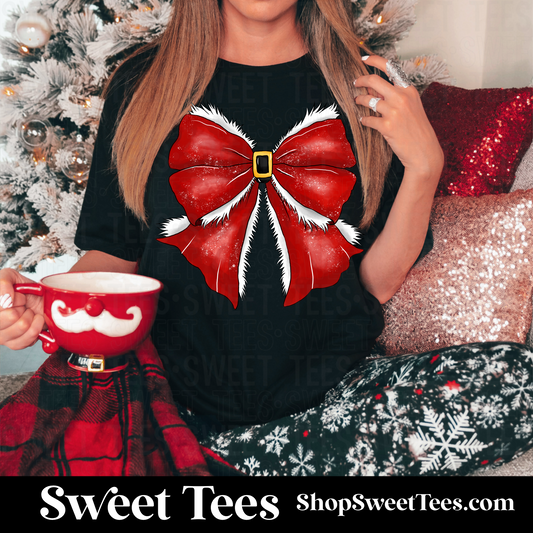 Santa Bow tee