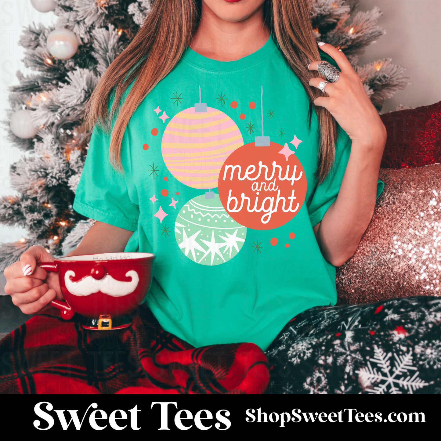 Merry and Bright Ornaments tee