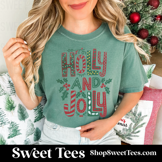Holly and Jolly tee - Green