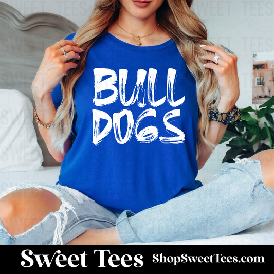 Bulldogs Brush Mascot 121 tee - Royal