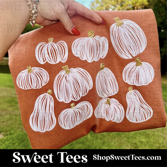 White Pumpkin Doodle tee