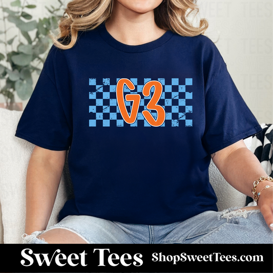 G3 Checker tee (Navy)