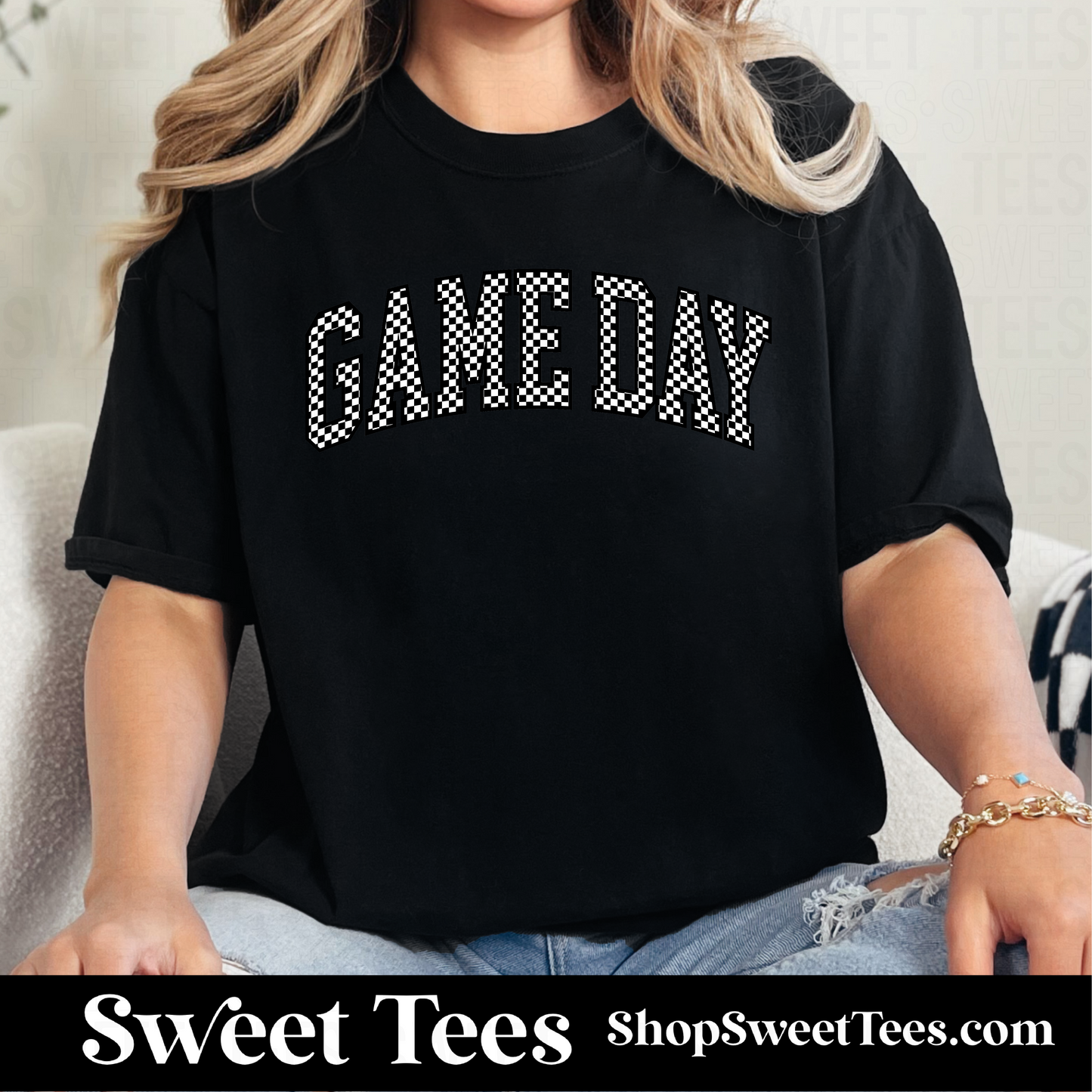 Game Day Checkered tee - Black