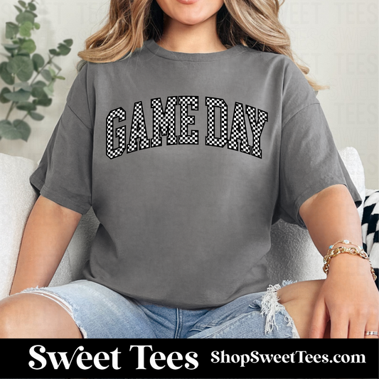 Game Day Checkered tee - Charcoal