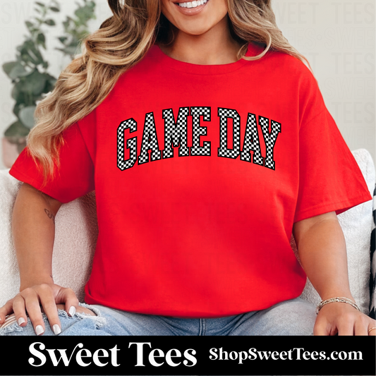 Game Day Checkered tee - Red