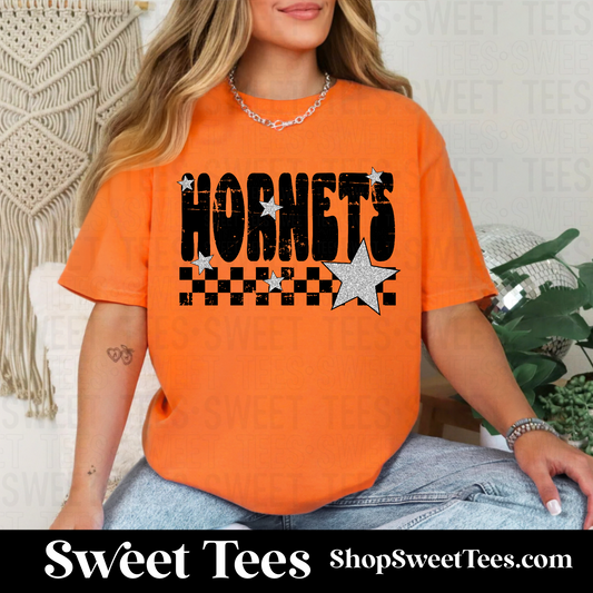 Hornets Grunge Checker Star 059 tee