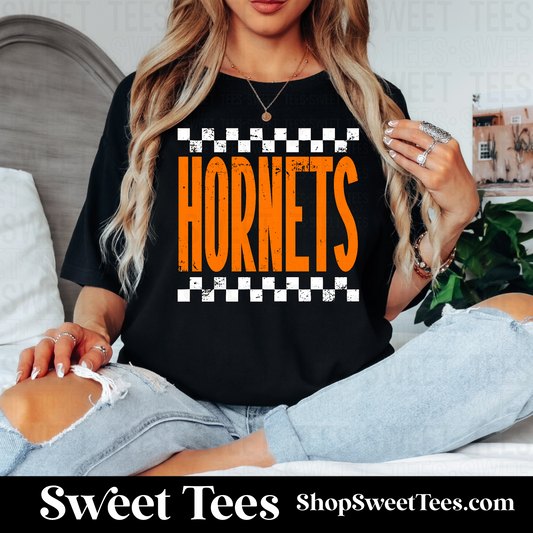 Hornets Distress Checker 061 tee