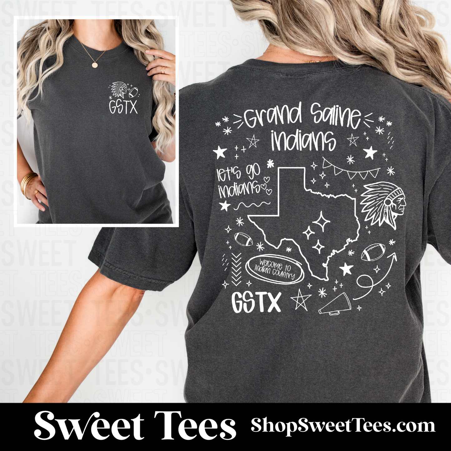 Grand Saline Football Doodle Spirit 145 tee