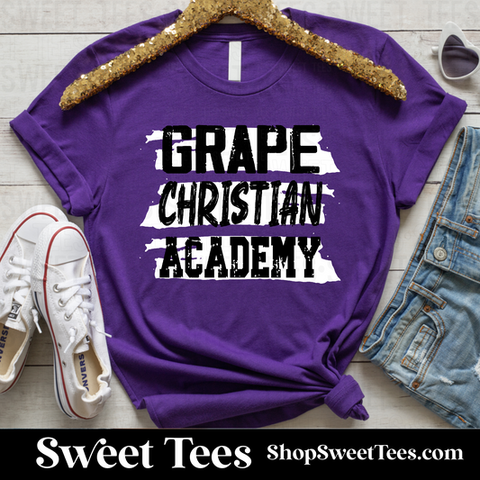 Grape Christian Academy Grunge Mascot 105 tee
