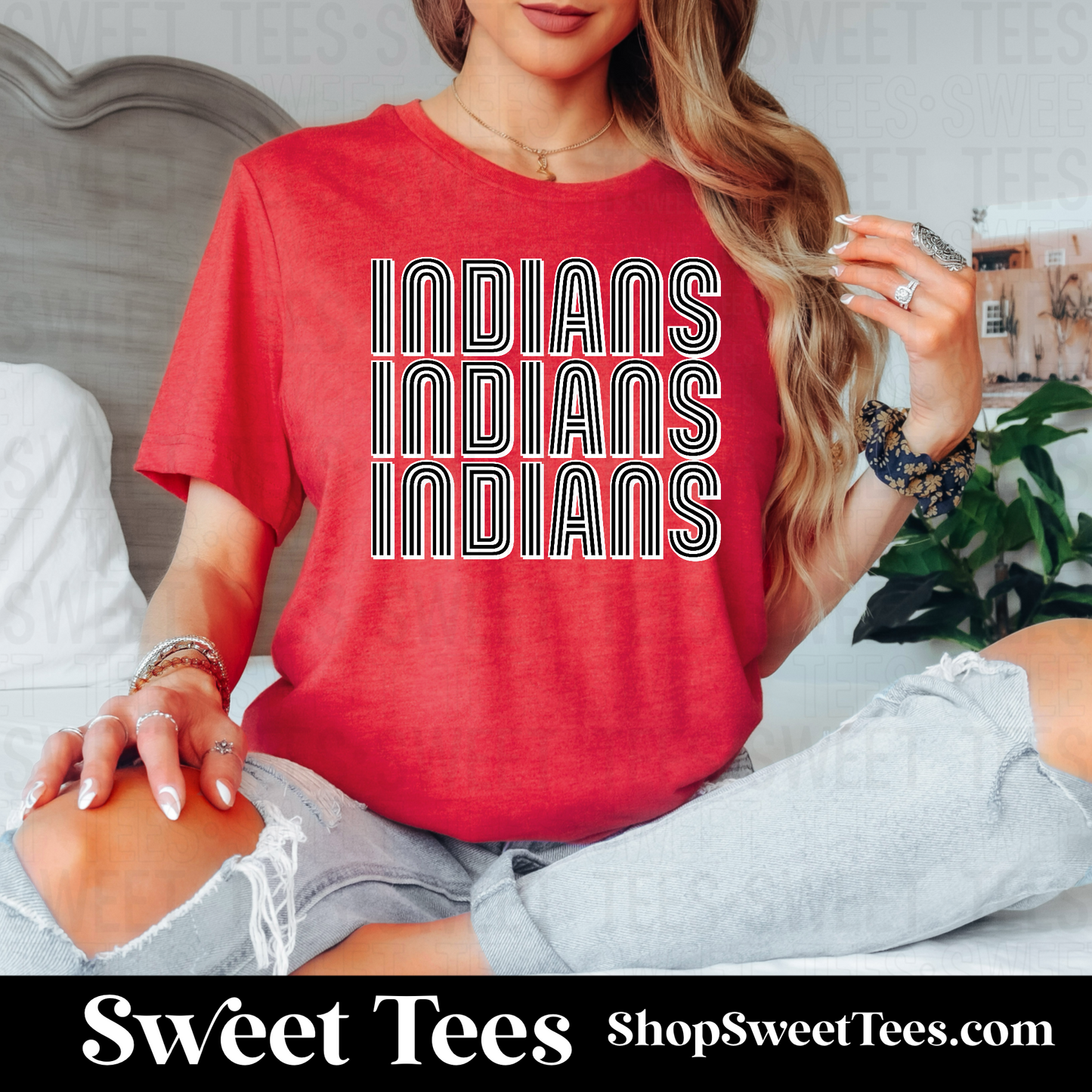 Indians Inline Stacked Spirit 057 tee