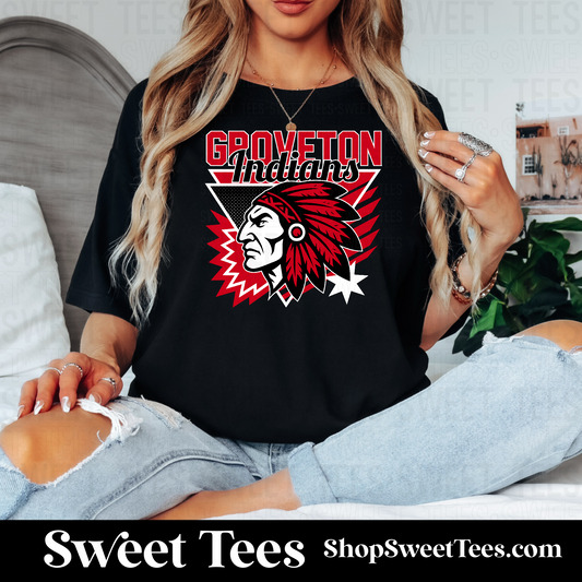 Groveton Retro Mascot 116 tee