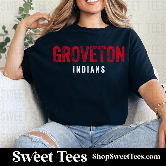 Groveton Vintage Rough Text 142 tee