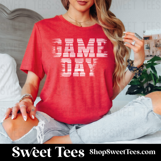 Game Day Scratched 081 tee - Red