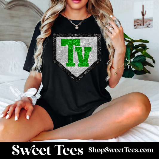 Texas Vengeance Faux Sequin Plate tee