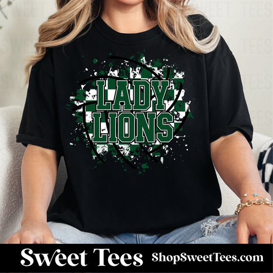 Lady Lions Volleyball Checker Spatter tee