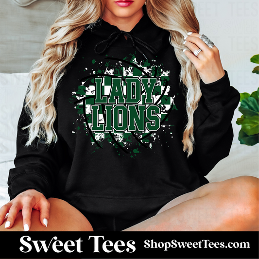 Lady Lions Volleyball Checker Spatter Hoodie