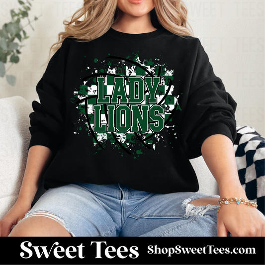 Lady Lions Volleyball Checker Spatter Sweatshirt