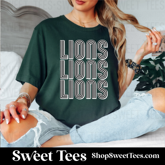 Lions Inline Stacked Spirit 057 tee - Forest