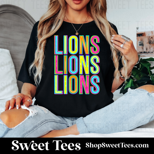 Lions Funky Colorful Alpha Spirit 074 tee