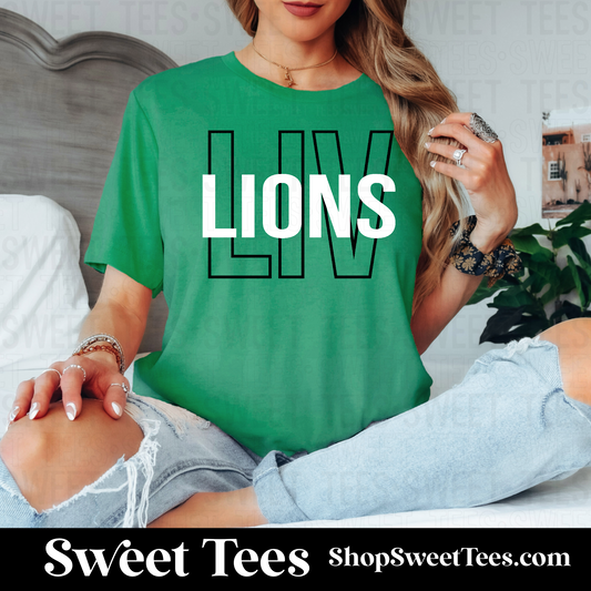 LIV Lions Simple Text 078 tee - Kelly Green
