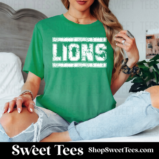 Lions Grunge 079 tee - Kelly Green