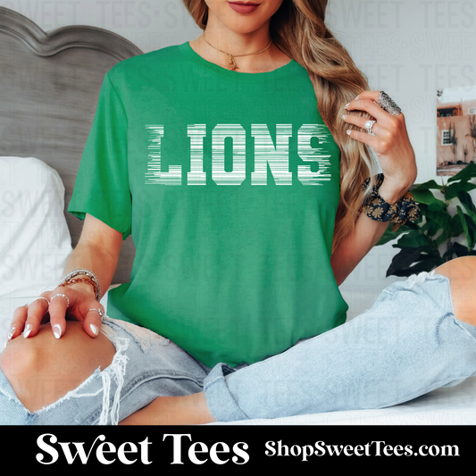 Lions Scratched 081 tee - Kelly Green