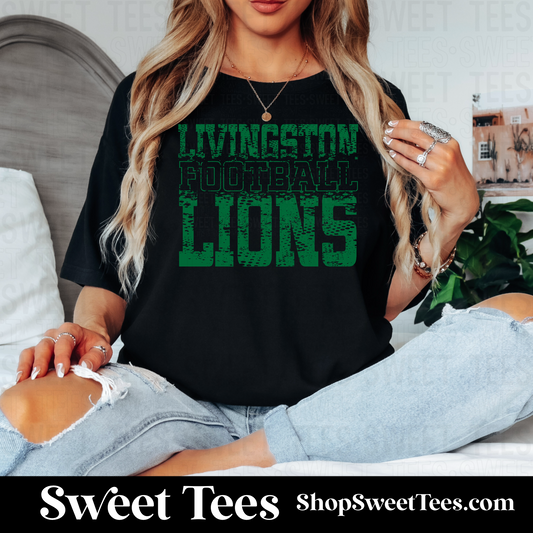 Lions Football Grunge Halftone 085 tee