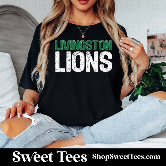 Livingston Lions Heavy Grunge 090 tee