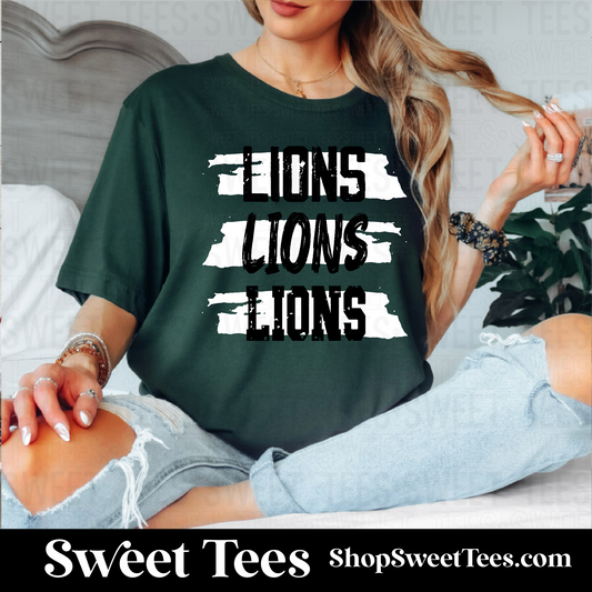 Lions Grunge Mascot 105 tee - Forest
