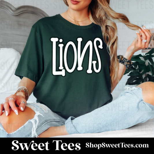 Lions Doodle Mascot 120 tee - Forest