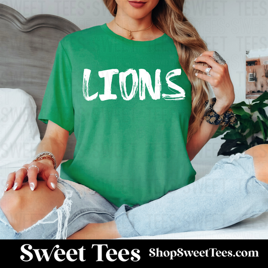 Lions Brush Mascot 121 tee - Kelly Green