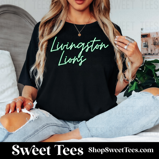 Lions Script Outline 132 tee