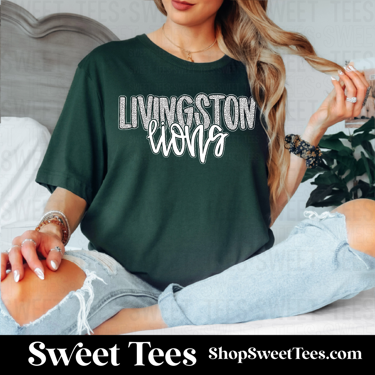 Lions Dotted Alpha Script 137 tee - Forest