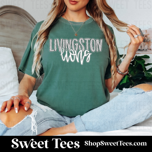 Lions Dotted Alpha Script 137 tee - Comfort Colors