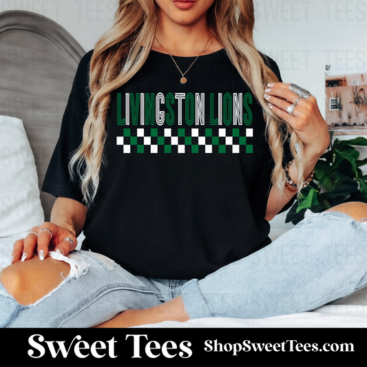 Lions Inline Checker 140 tee - Black