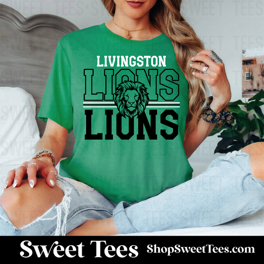 Lions Inline Outline Mascot 203 tee