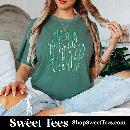 LIV Painted Paw Print 204 tee - Comfort Colors