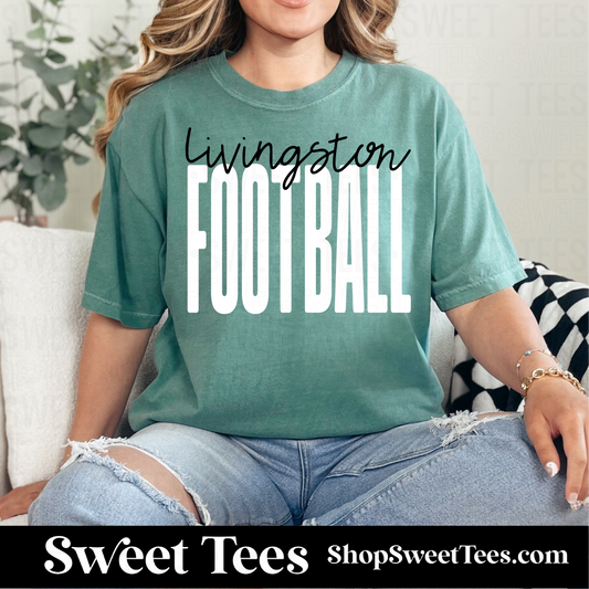 Livingston Lions Football 092 tee - Comfort Colors