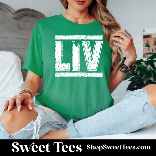 LIV Grunge 079 tee - Kelly Green